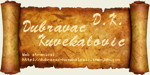 Dubravac Kuvekalović vizit kartica
